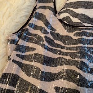 INC Black and Tan Sequined Tank-top